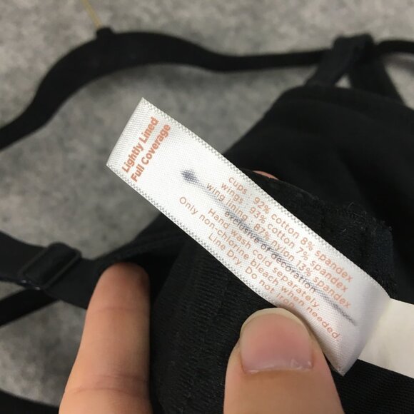 Cacique Bra 40DD Lightly Lined Full Coverage Solid Black Cotton Underwire Smooth - Picture 8 of 11